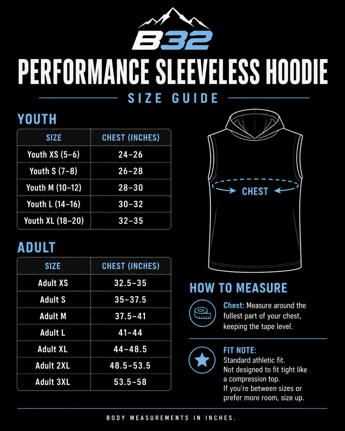 B32 Performance Sleeveless Hoodie
